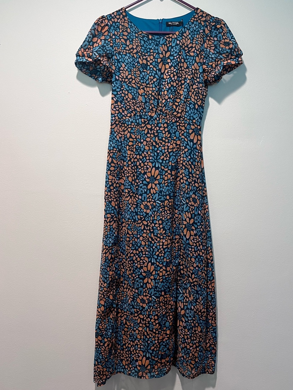 Nasty Gal Floral Short Sleeve Maxi Dress